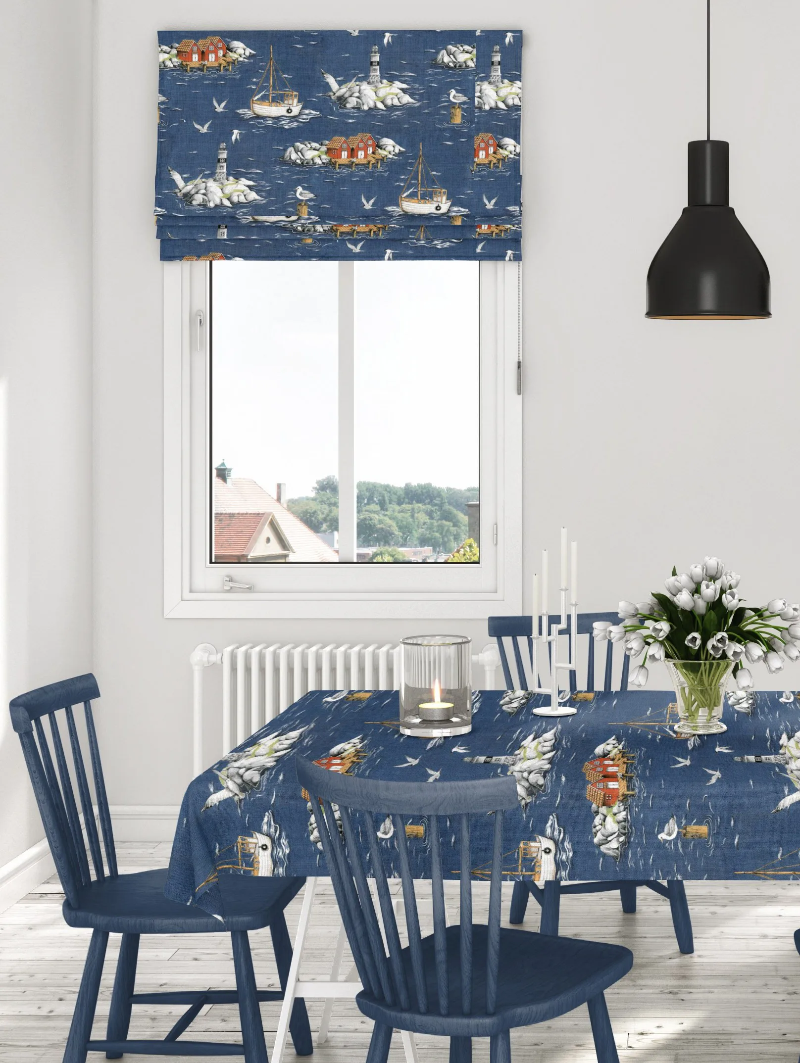 Fiskeskär oilcloth, Blue Arvidssons Textil