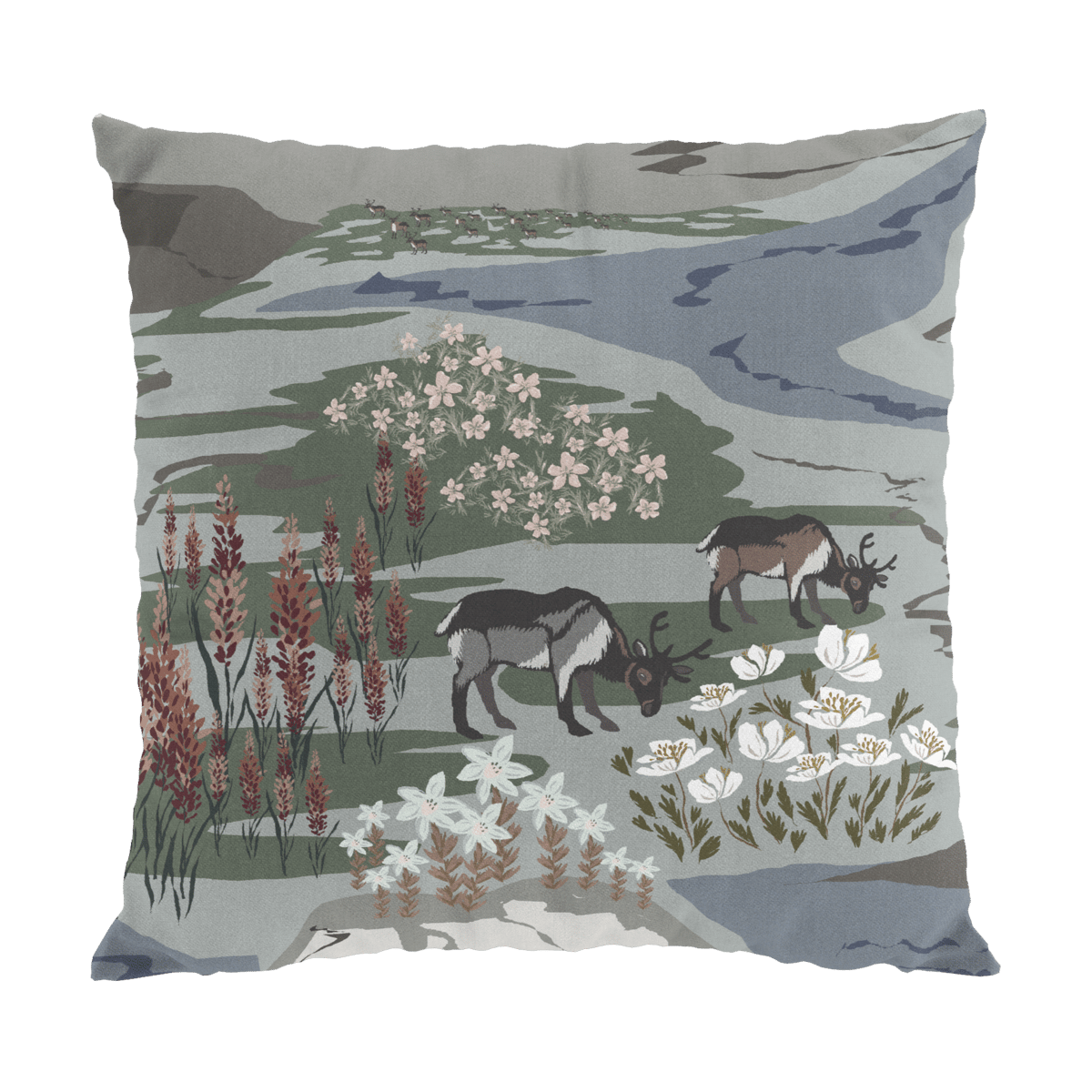 Arvidssons Textil Fjällängar cushion cover 47x47 cm Gray-green