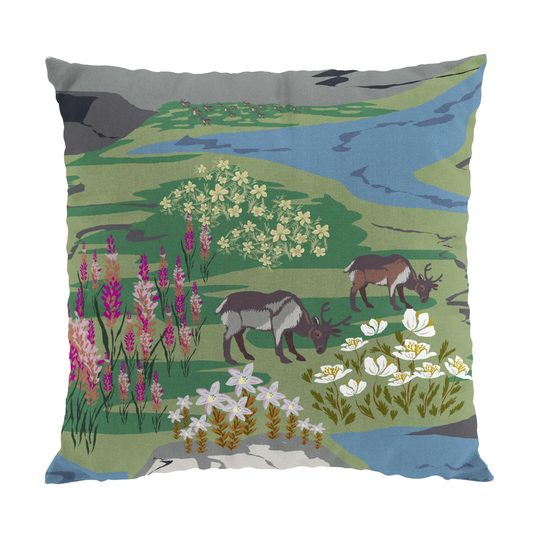 Fjällängar cushion cover 47x47 cm, Green Arvidssons Textil