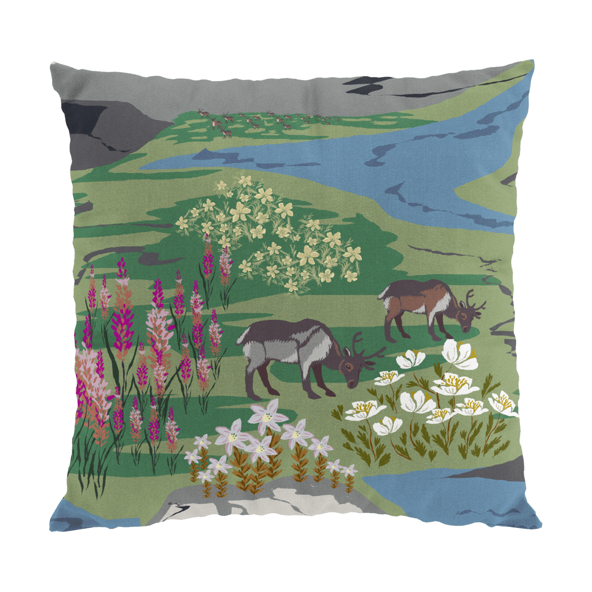 Arvidssons Textil Fjällängar cushion cover 47x47 cm Green