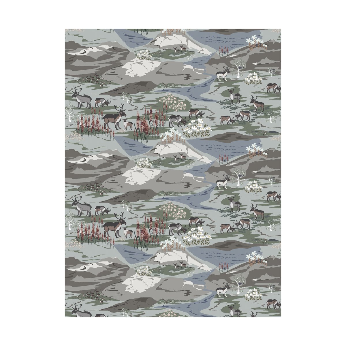 Arvidssons Textil Fjällängar fabric Gray/green
