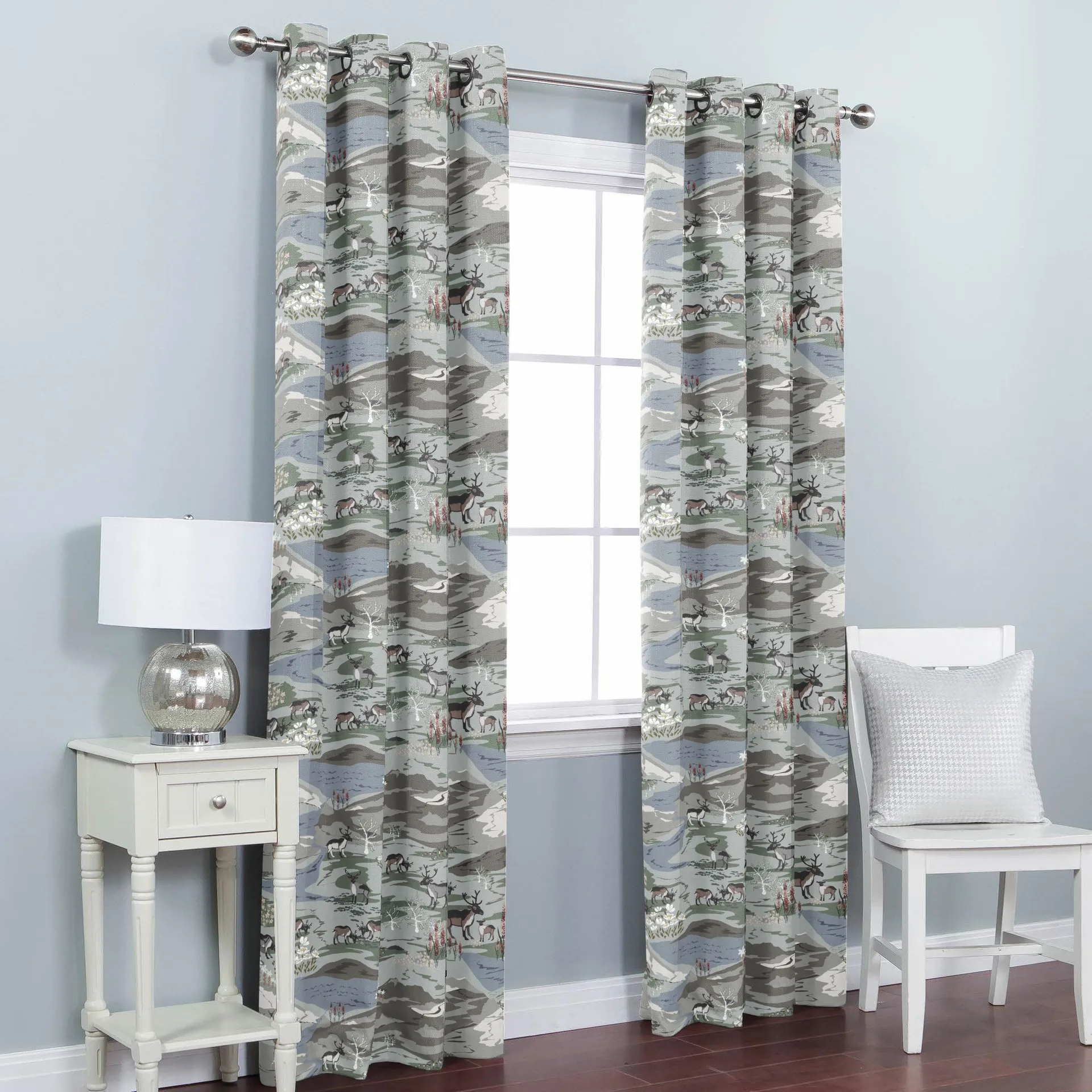 Fjällängar fabric, Gray/green Arvidssons Textil