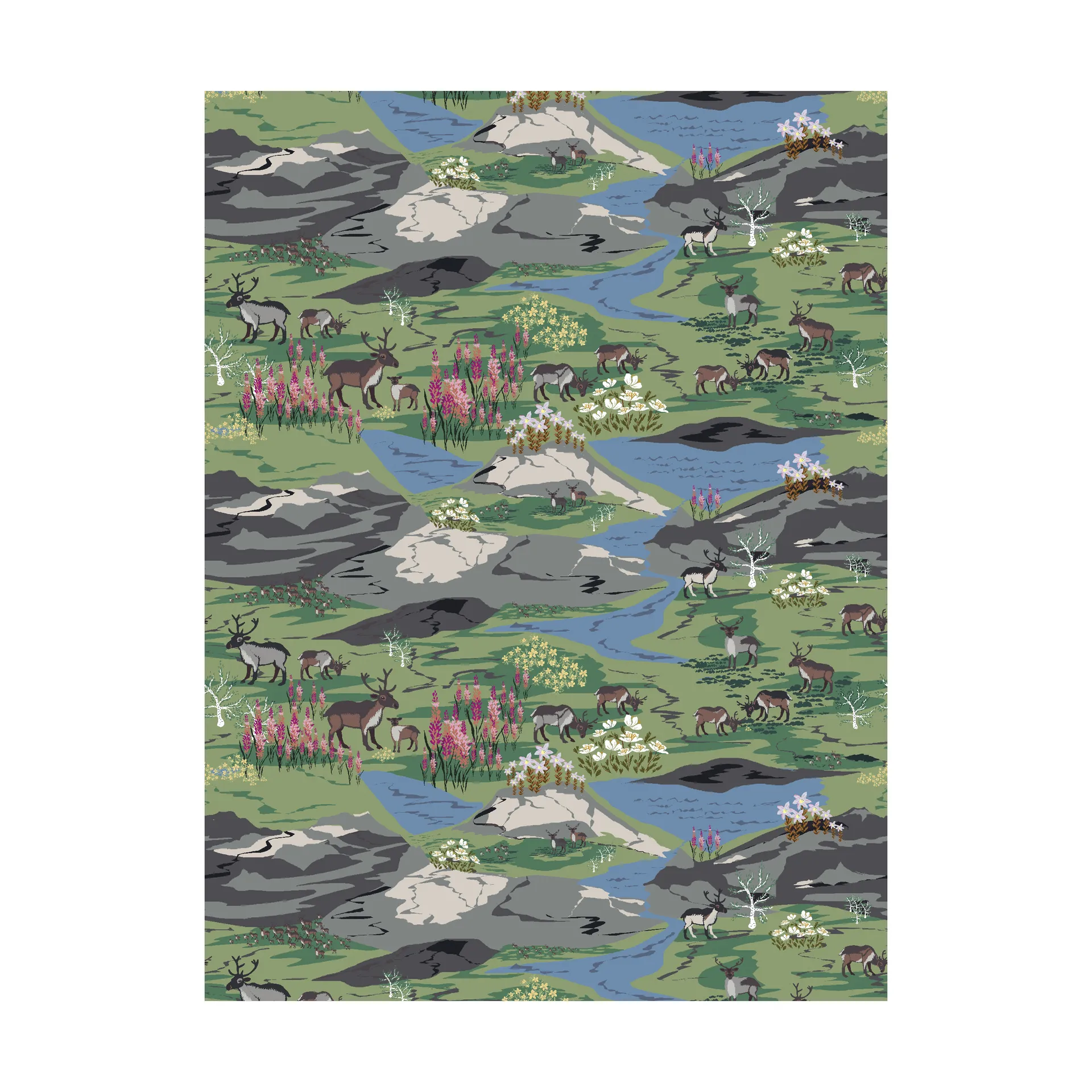 Fjällängar fabric, Green Arvidssons Textil