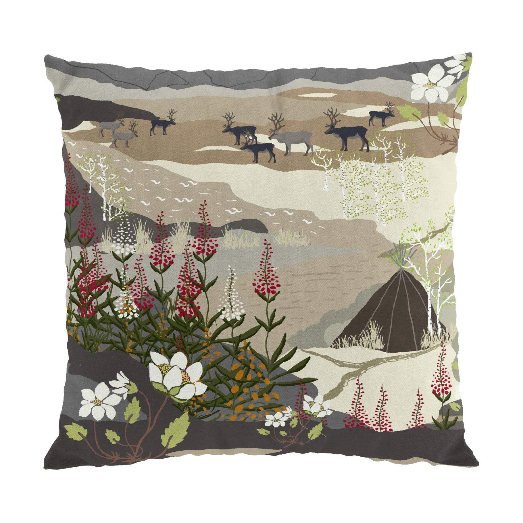 Fjällvandring cushion cover 47x47 cm, Beige Arvidssons Textil