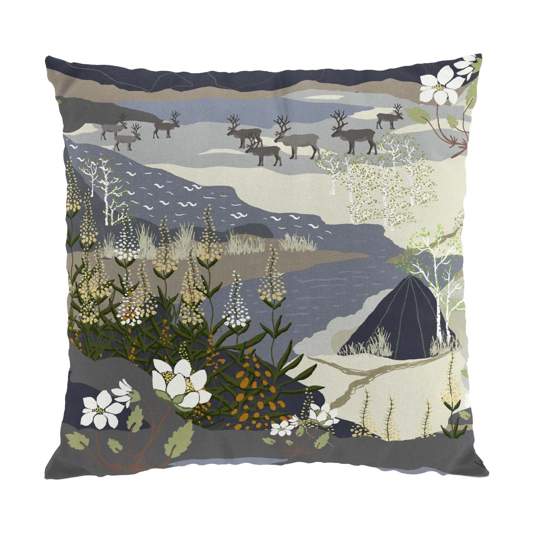 Fjällvandring cushion cover 47x47 cm, Blue Arvidssons Textil