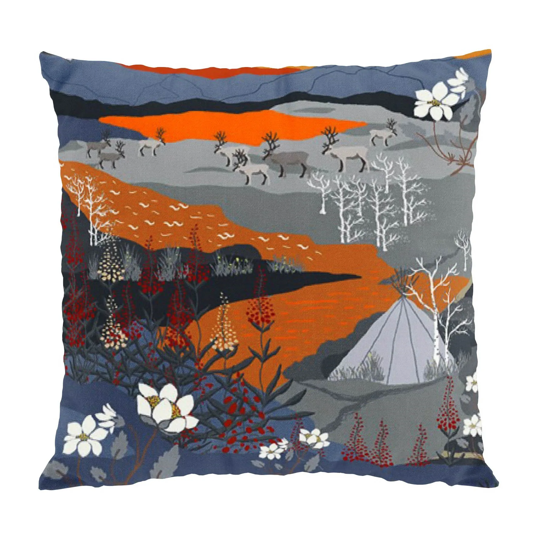 Fjällvandring cushion cover 47x47 cm, Orange Arvidssons Textil