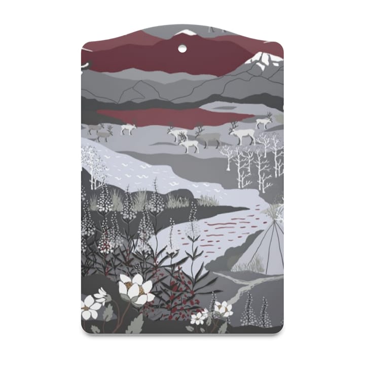 Fjällvandring serving tray 20x30 cm - grey-burgundy - Arvidssons Textil