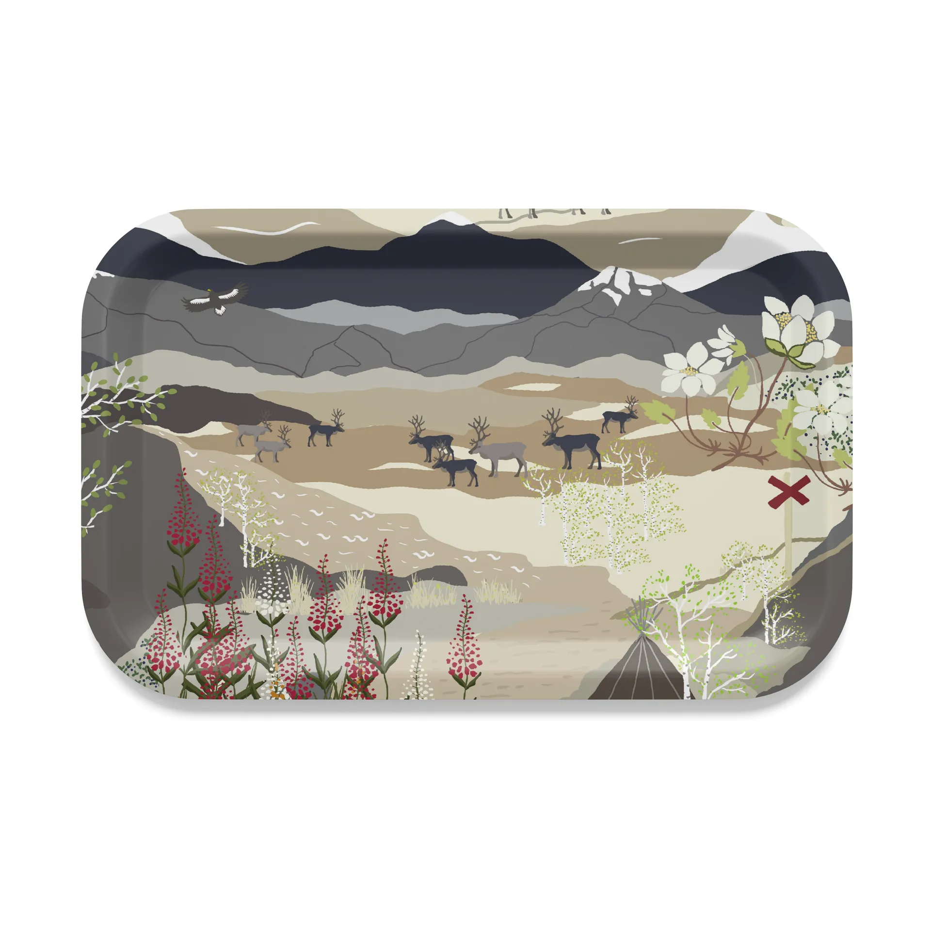 Fjällvandring tray 21x33 cm, Beige Arvidssons Textil