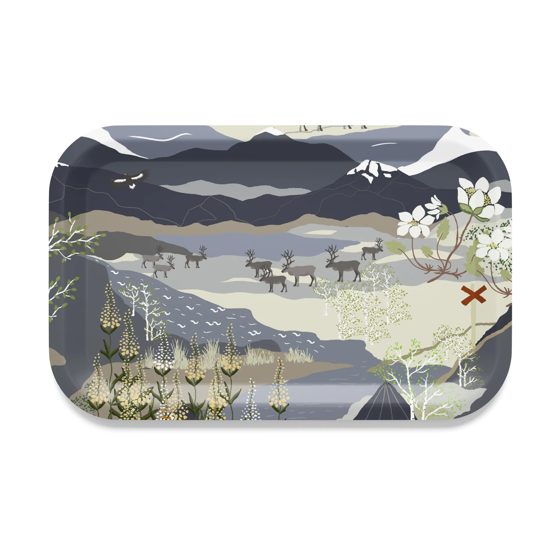Fjällvandring tray 21x33 cm, Blue Arvidssons Textil