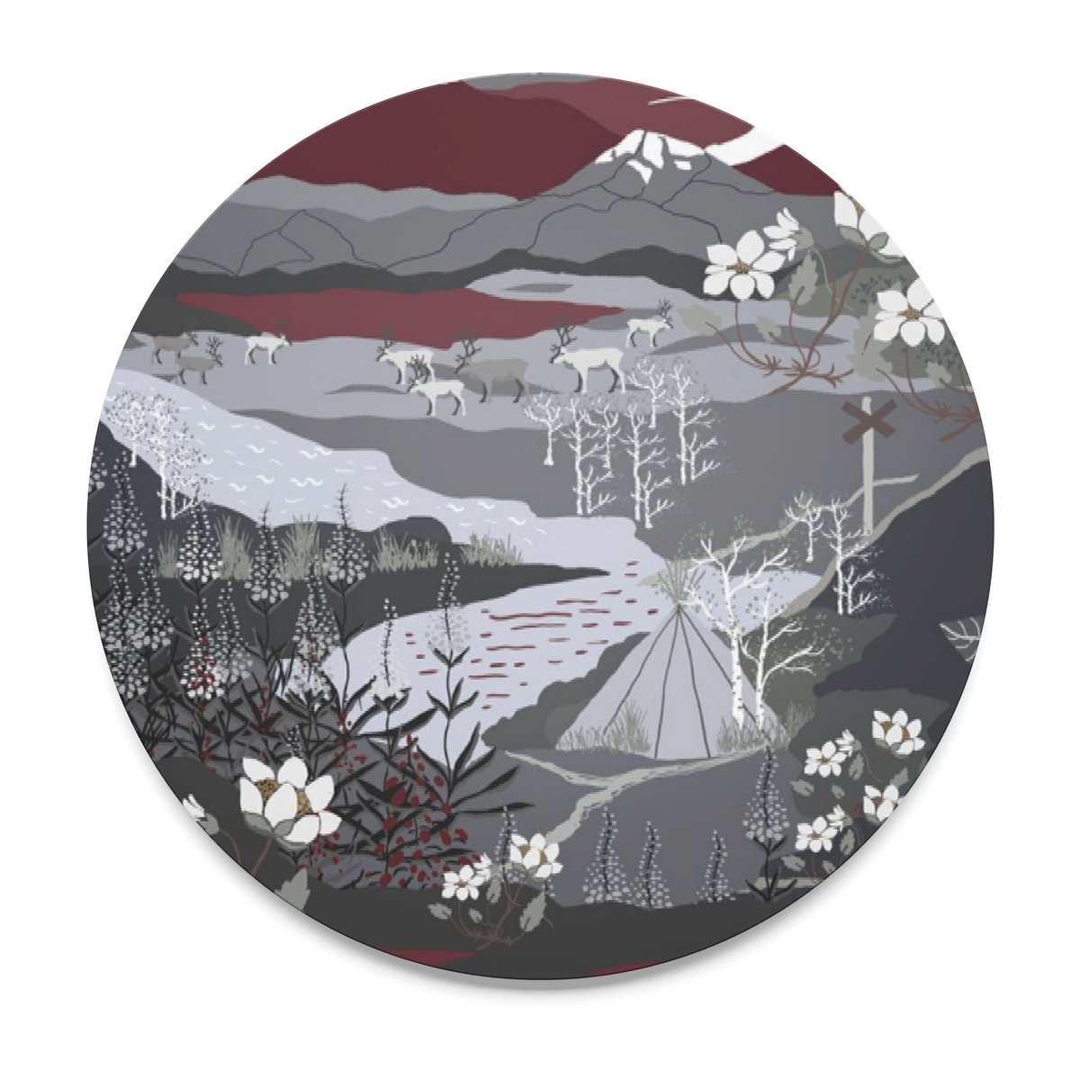 Arvidssons Textil Fjällvandring trivet grey-burgundy