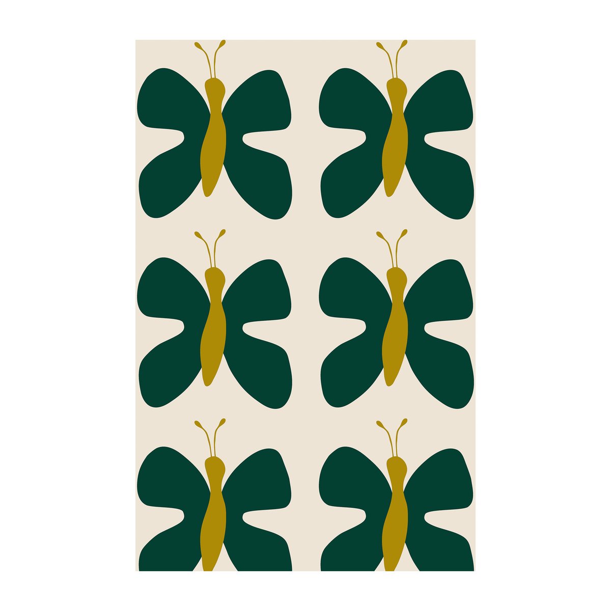 Arvidssons Textil Fjäril fabric Green-yellow | Scandinavian Design | Fabric by the metre | Green