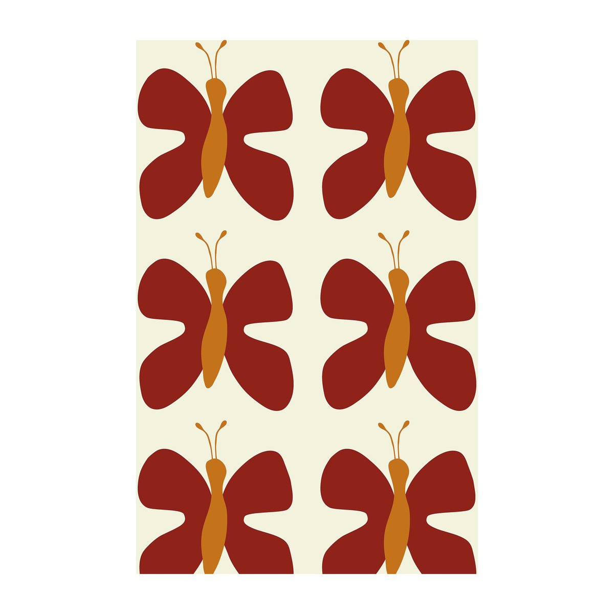 Arvidssons Textil Fjäril fabric Red | Scandinavian Design | Fabric by the metre | Red