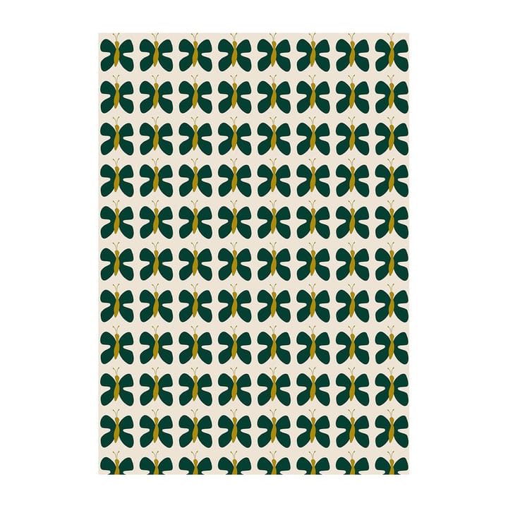 Fjäril Mini oilcloth - Green-yellow - Arvidssons Textil