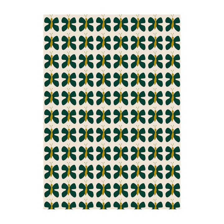 Fjäril Mini oilcloth - Green-yellow - Arvidssons Textil