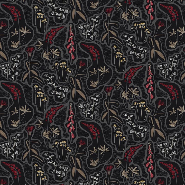 Florens oilcloth - black-red - Arvidssons Textil