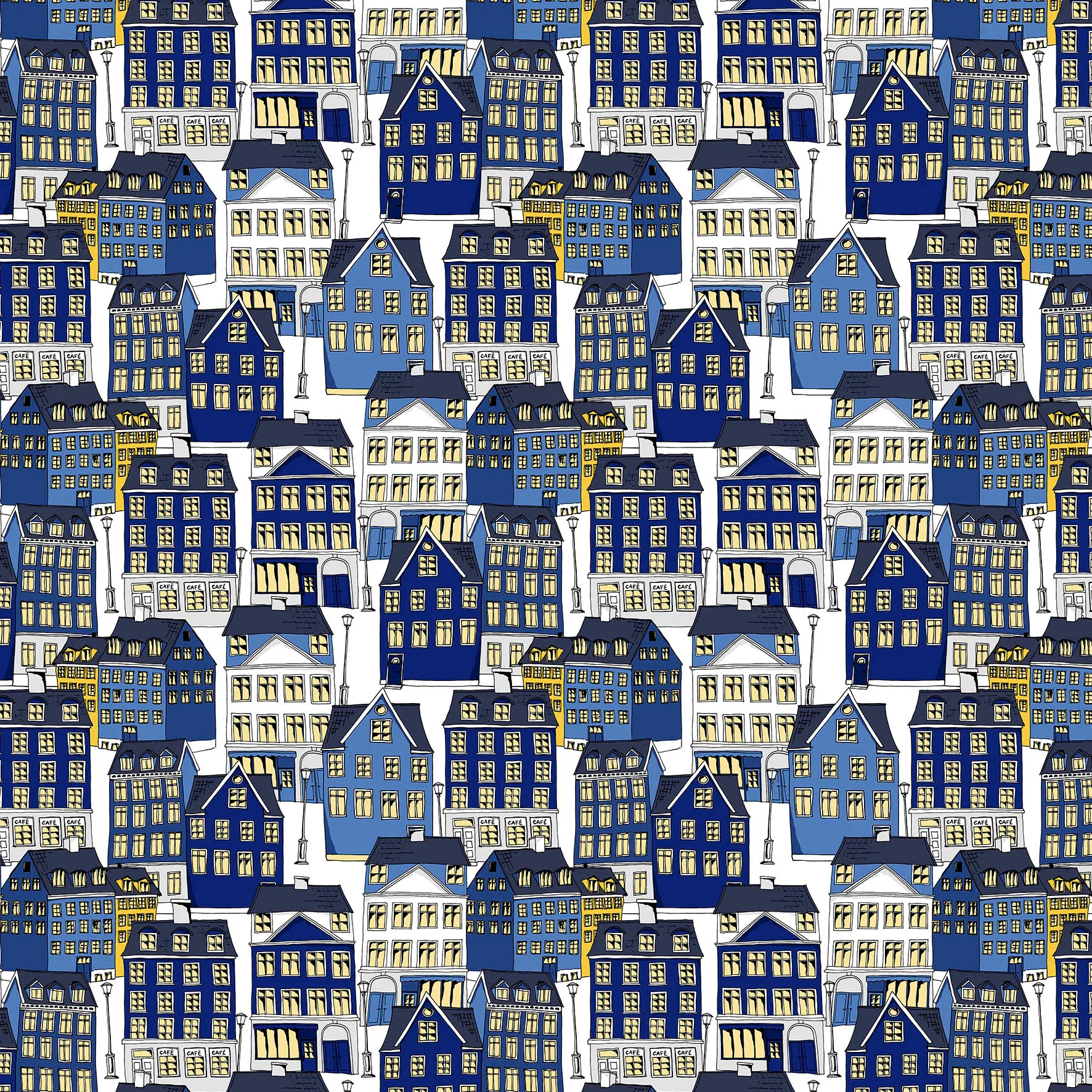 Gamlastan fabric, Blue Arvidssons Textil