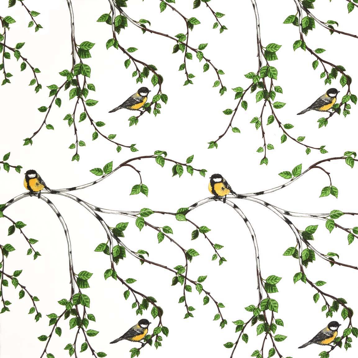 Arvidssons Textil Gläntan fabric white-green | Scandinavian Design | Fabric by the metre | Green