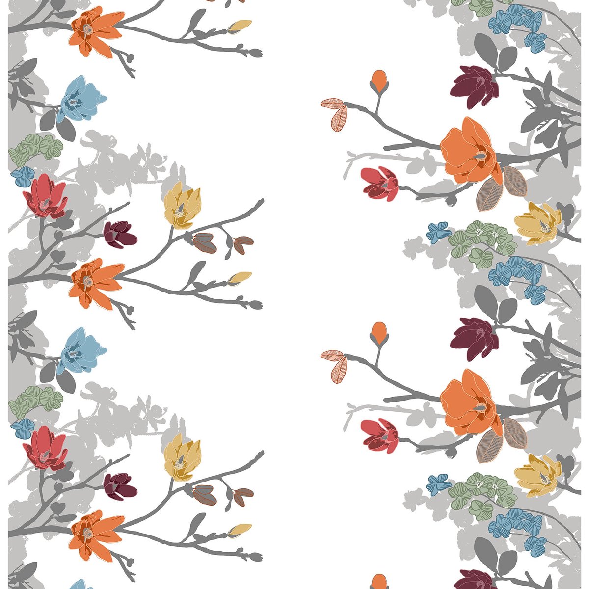 Arvidssons Textil Grandiflora fabric Multi | Scandinavian Design | Fabric by the metre | Multi