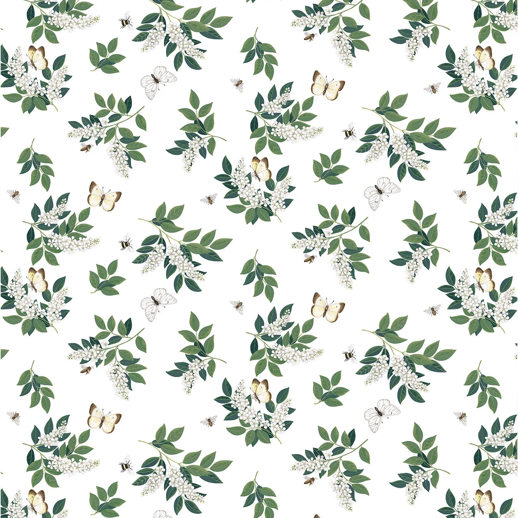 Häggå fabric, green Arvidssons Textil