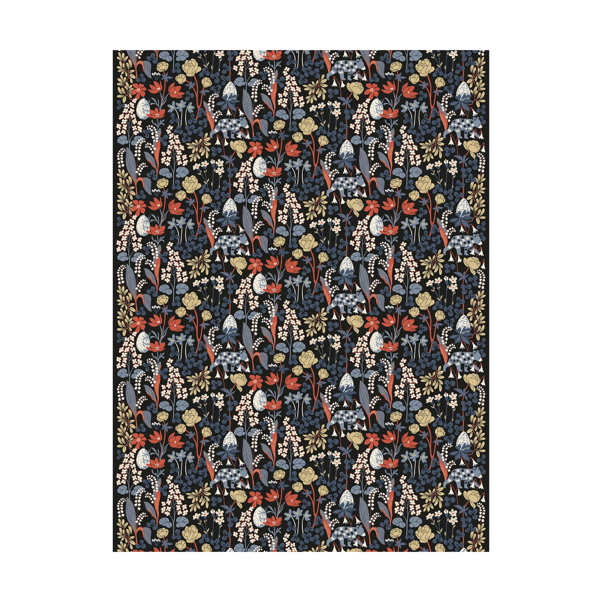 Här sover ingen björn oilcloth, Dark blue Arvidssons Textil