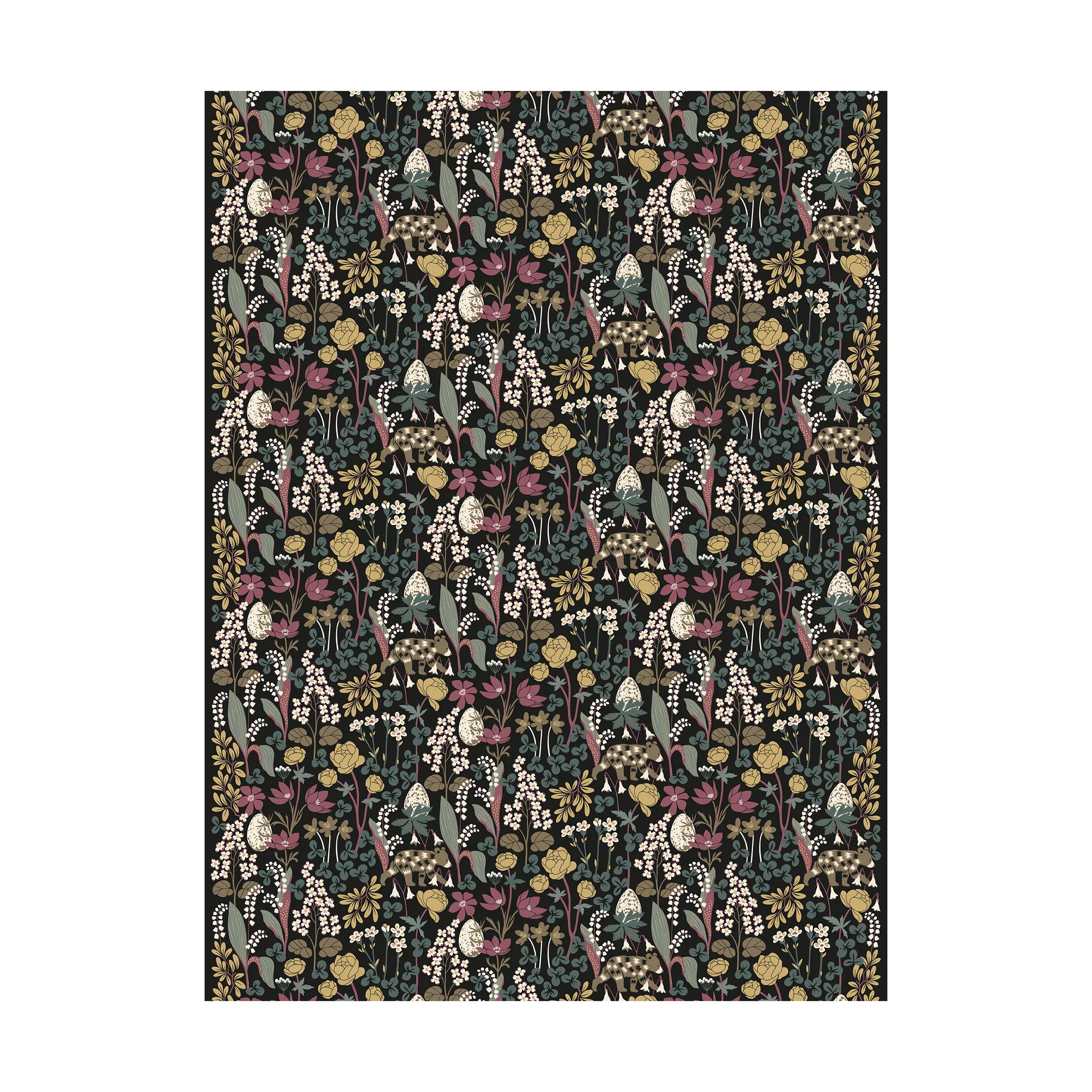 Här sover ingen björn oilcloth, Dark green Arvidssons Textil