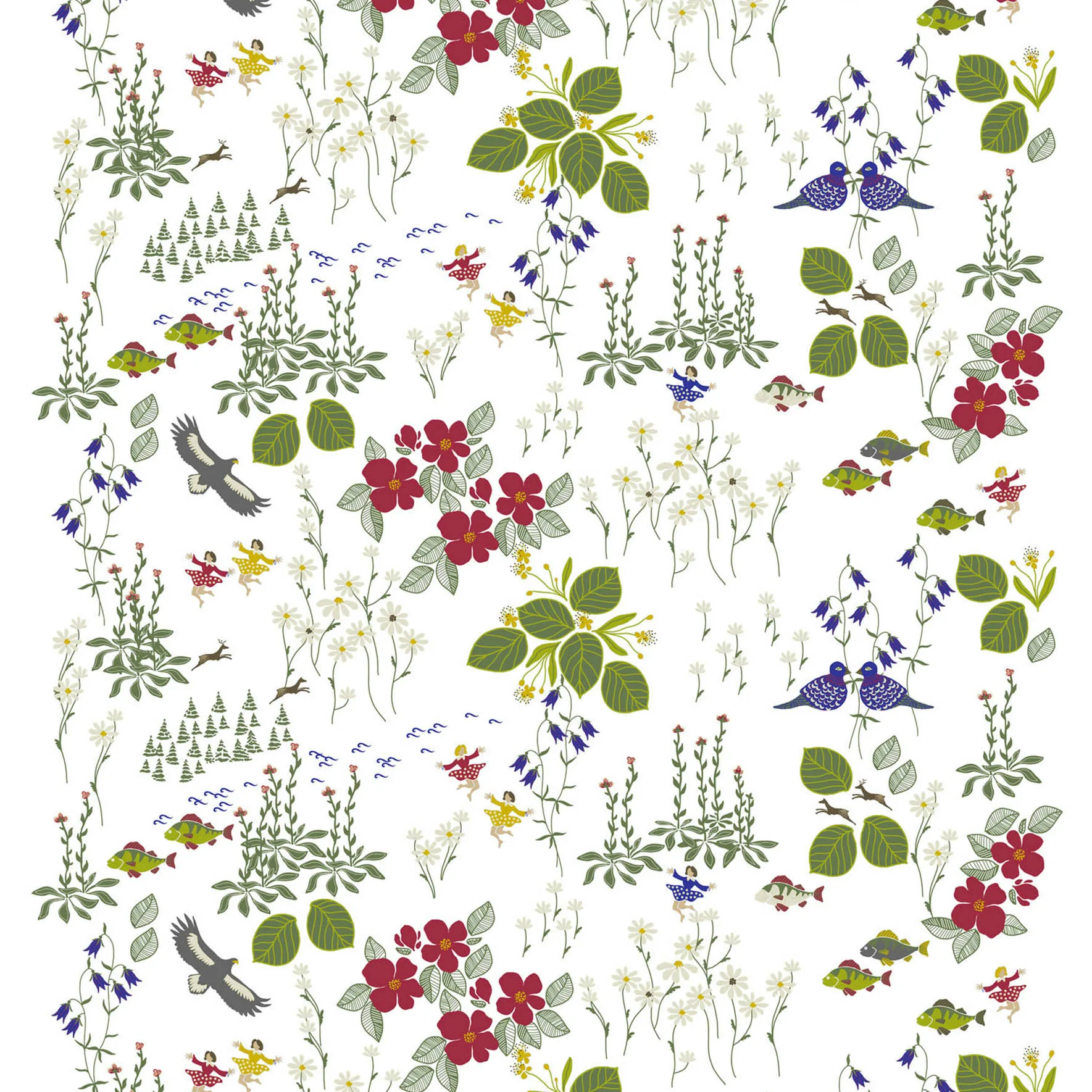 Himlajorden fabric, white Arvidssons Textil