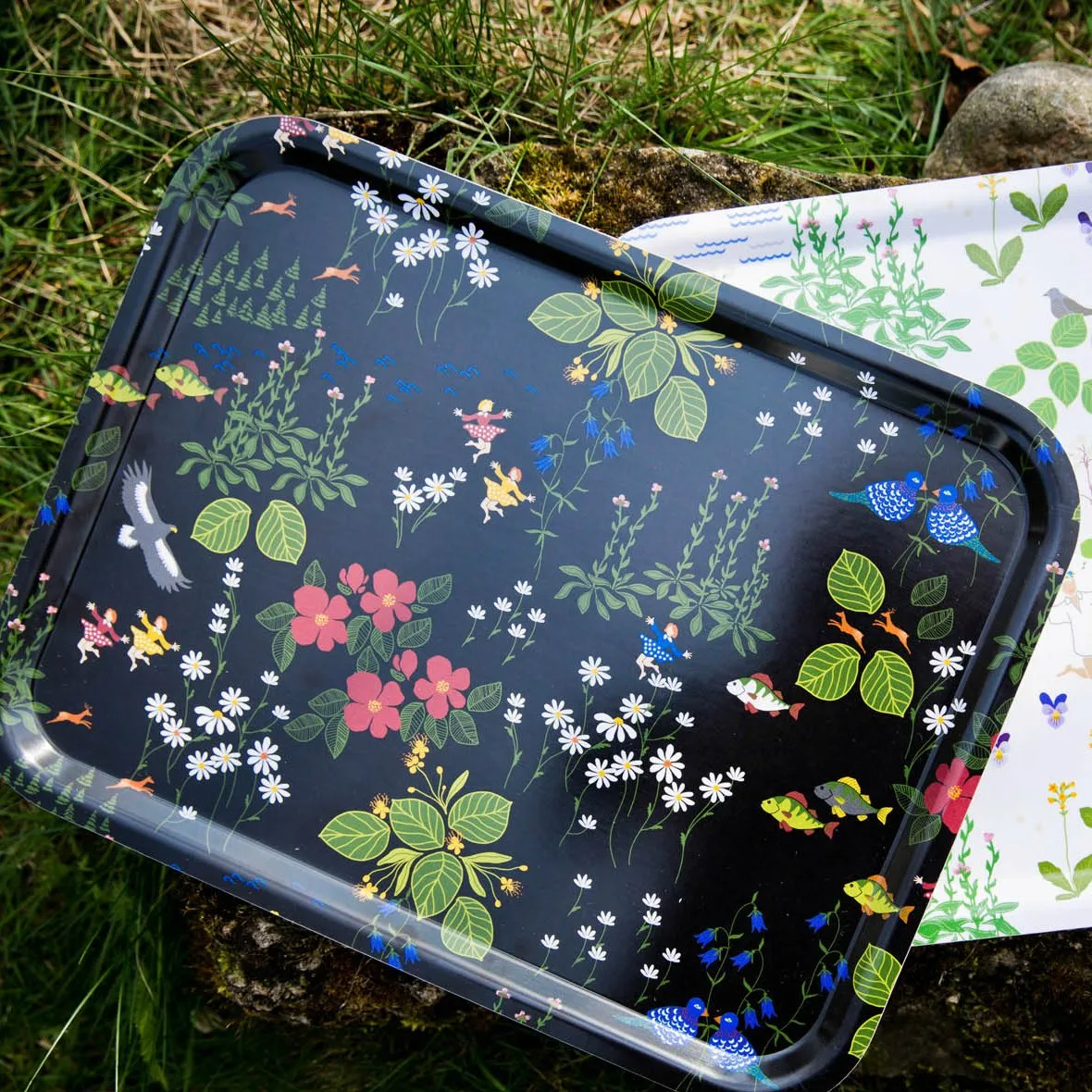 Himlajorden tray black, 43x33 cm Arvidssons Textil