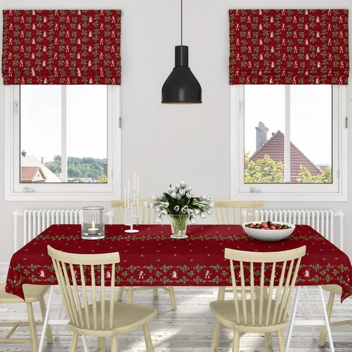 Hjärtans jul bård oilcloth - red - Arvidssons Textil