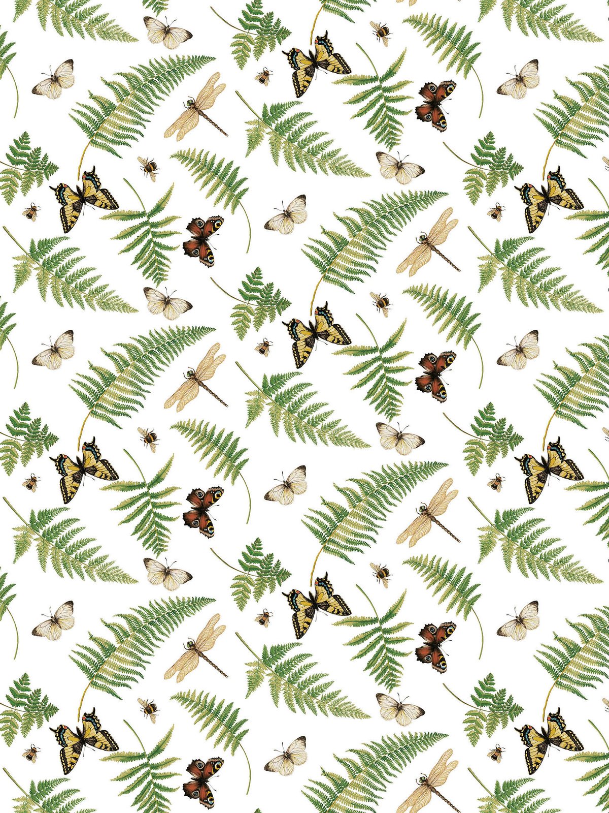 Arvidssons Textil Humlan fabric Green | Scandinavian Design | Fabric by the metre | Green