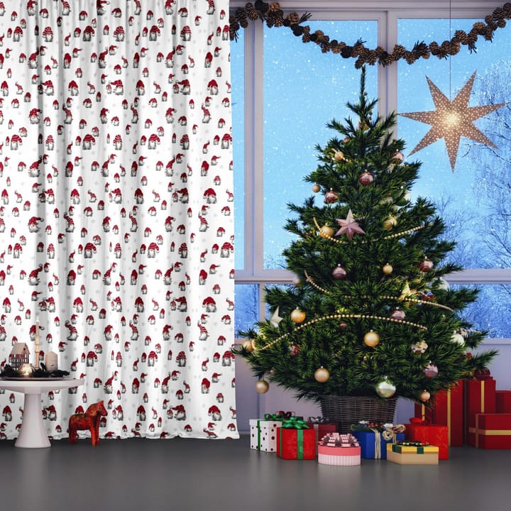 Julian fabric, off white-red Arvidssons Textil