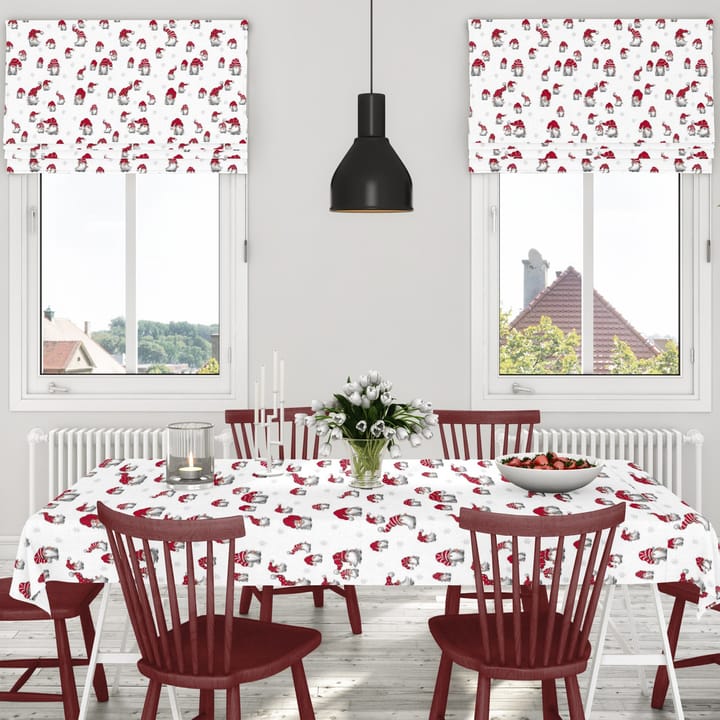 Julian fabric, off white-red Arvidssons Textil