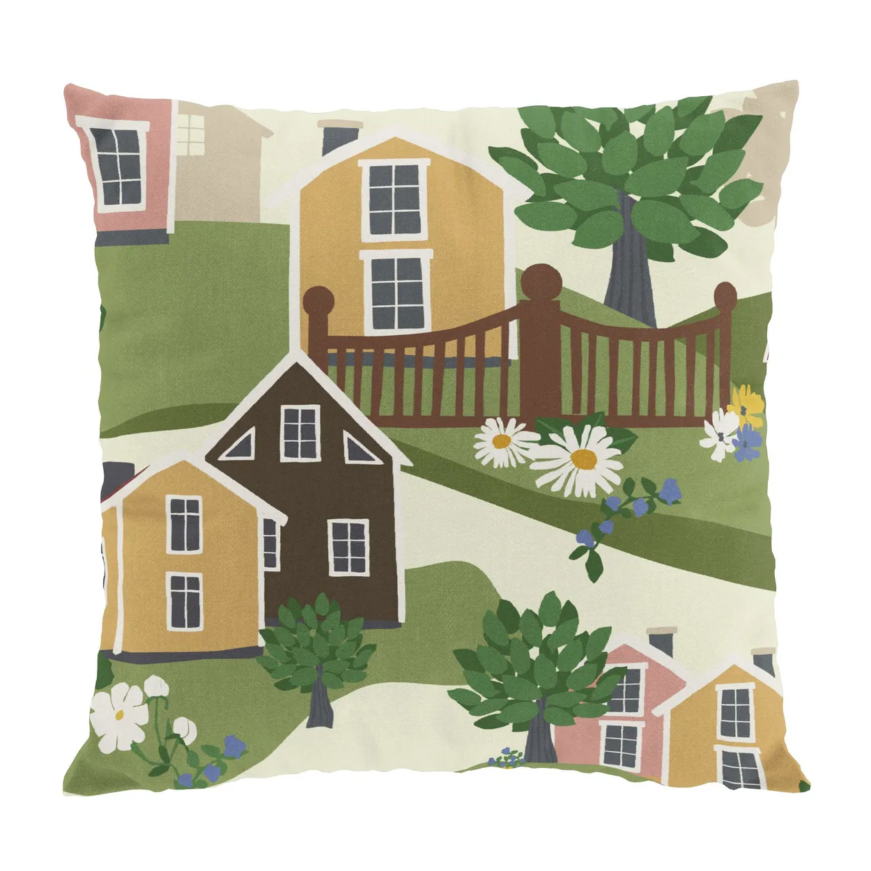 Arvidssons Textil Katthult cushion cover 47x47 cm Green-pink