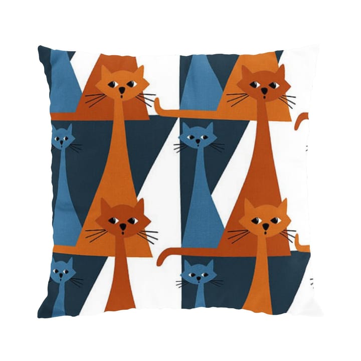 Kitty cushion cover 47x47 cm - blue-orange - Arvidssons Textil