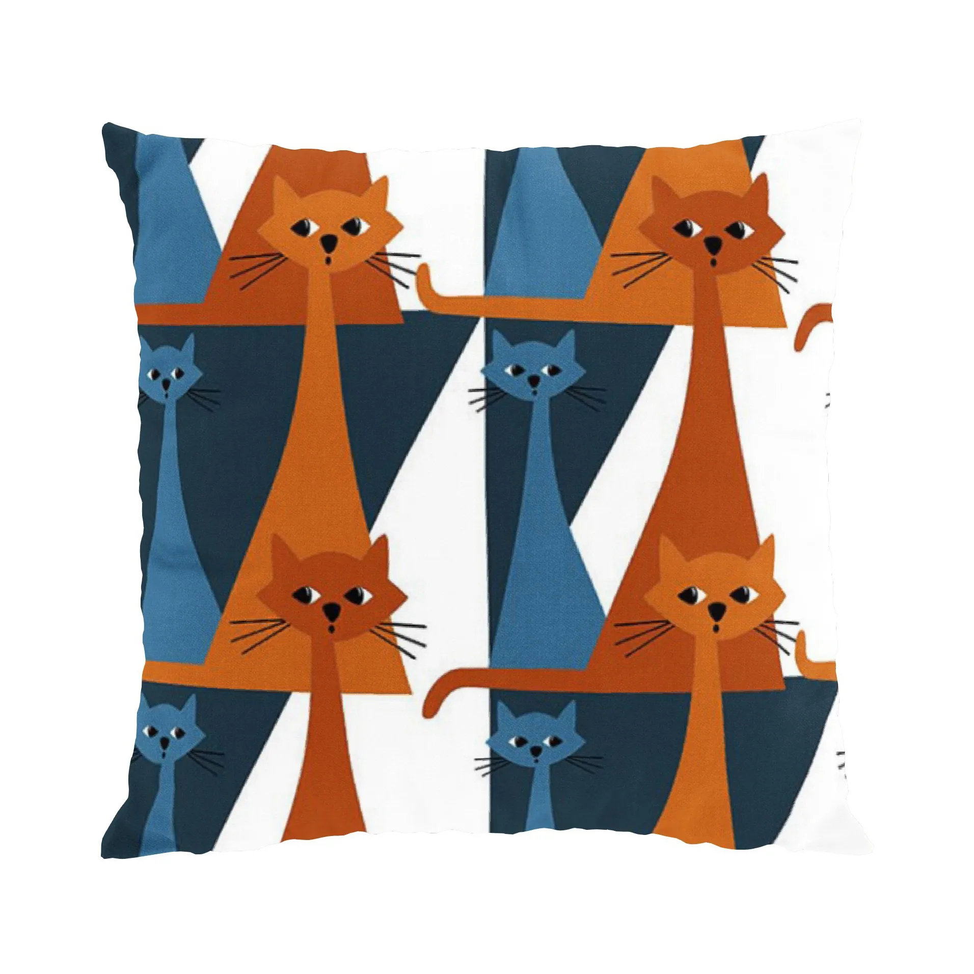 Kitty cushion cover 47x47 cm, blue-orange Arvidssons Textil