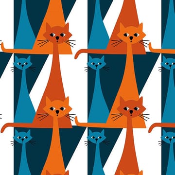 Kitty fabric - blue-orange - Arvidssons Textil