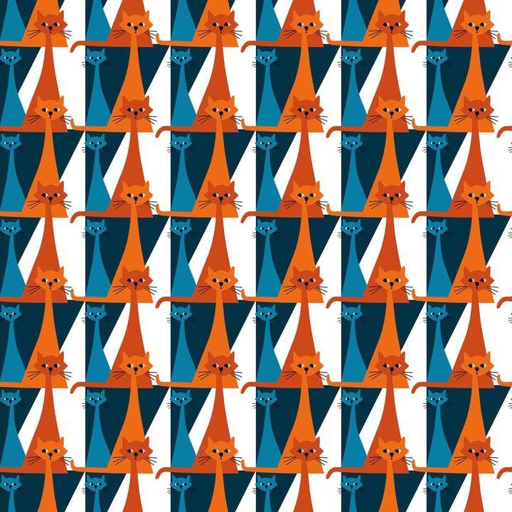 Kitty fabric - blue-orange - Arvidssons Textil