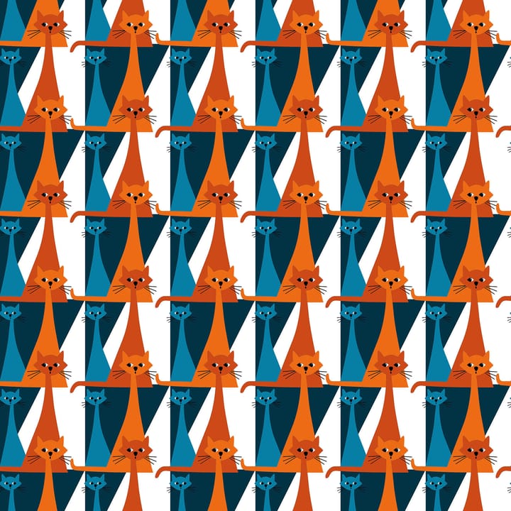 Kitty fabric - blue-orange - Arvidssons Textil