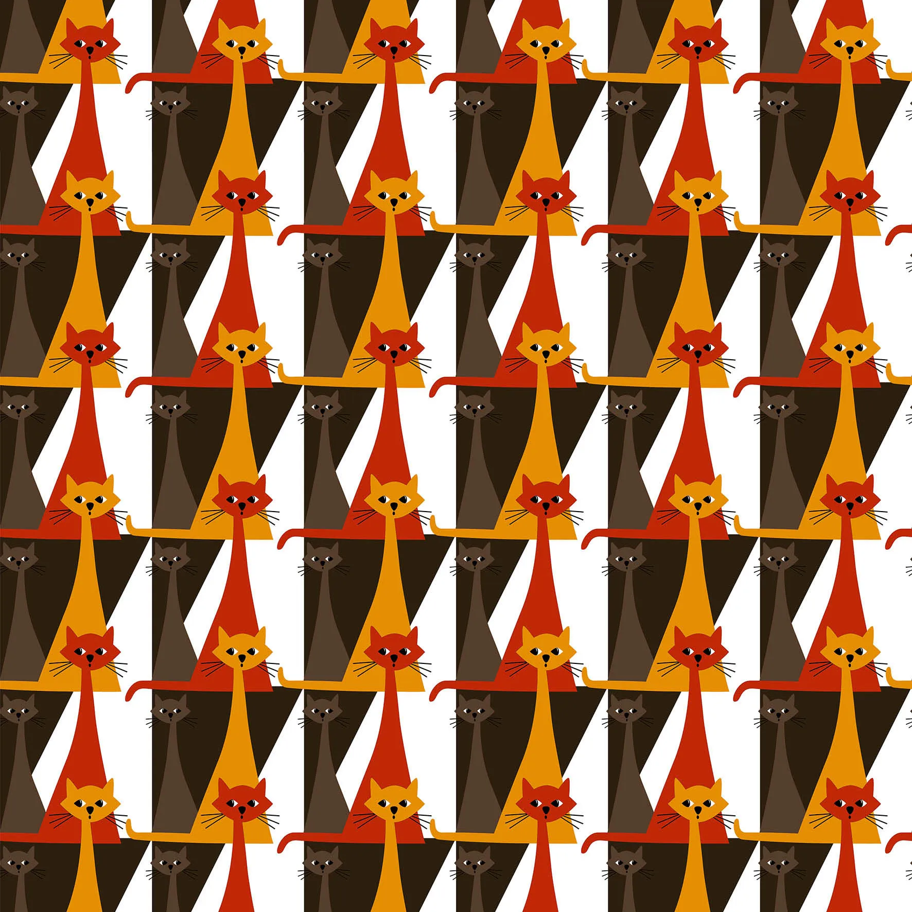 Kitty fabric, brown Arvidssons Textil