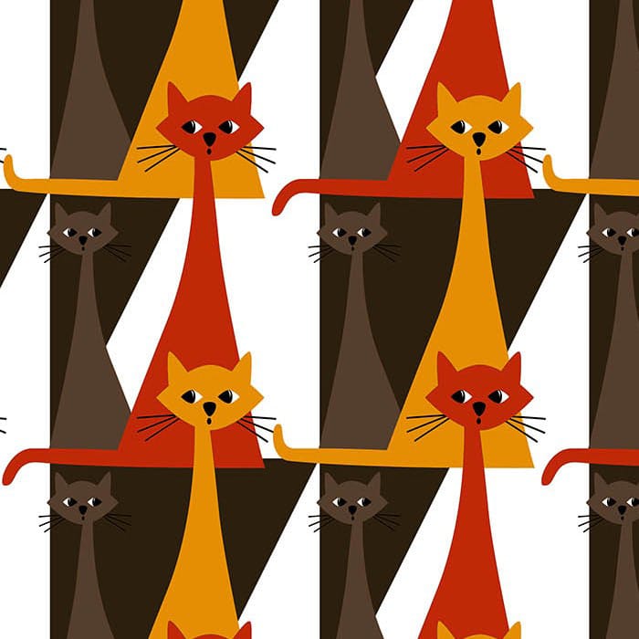 Kitty fabric, brown Arvidssons Textil