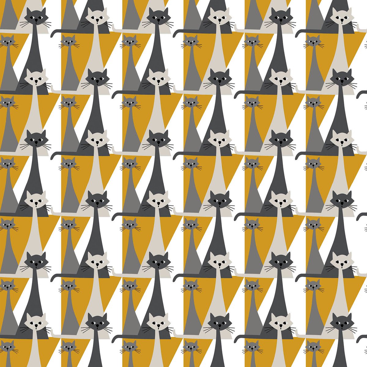 Arvidssons Textil Kitty fabric Yellow | Scandinavian Design | Fabric by the metre | Yellow