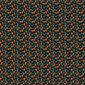 Klöveräng oilcloth - orange-black - Arvidssons Textil