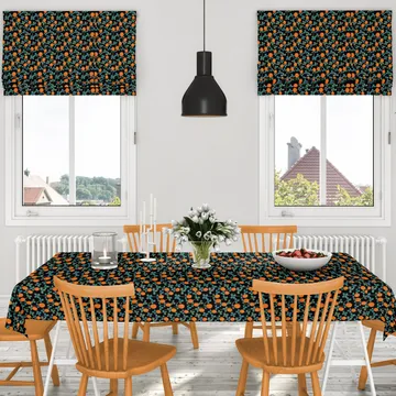 Klöveräng oilcloth - orange-black - Arvidssons Textil