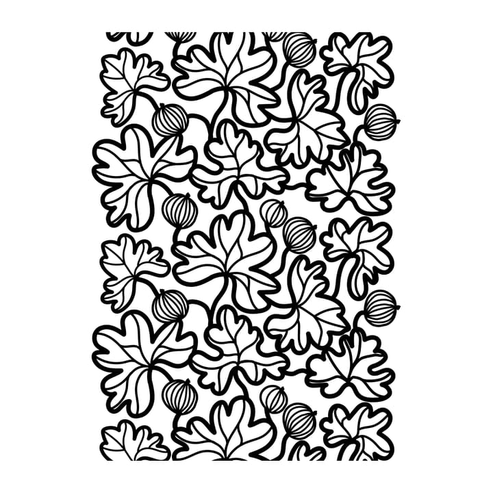 Krusbär fabric - Black-white - Arvidssons Textil