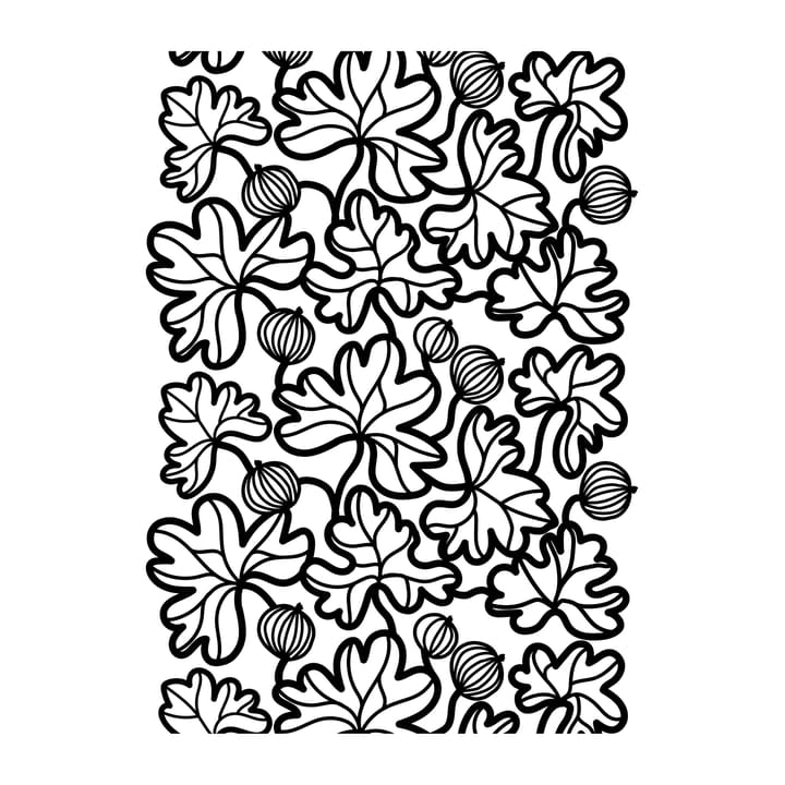 Krusbär oilcloth - Black-white - Arvidssons Textil