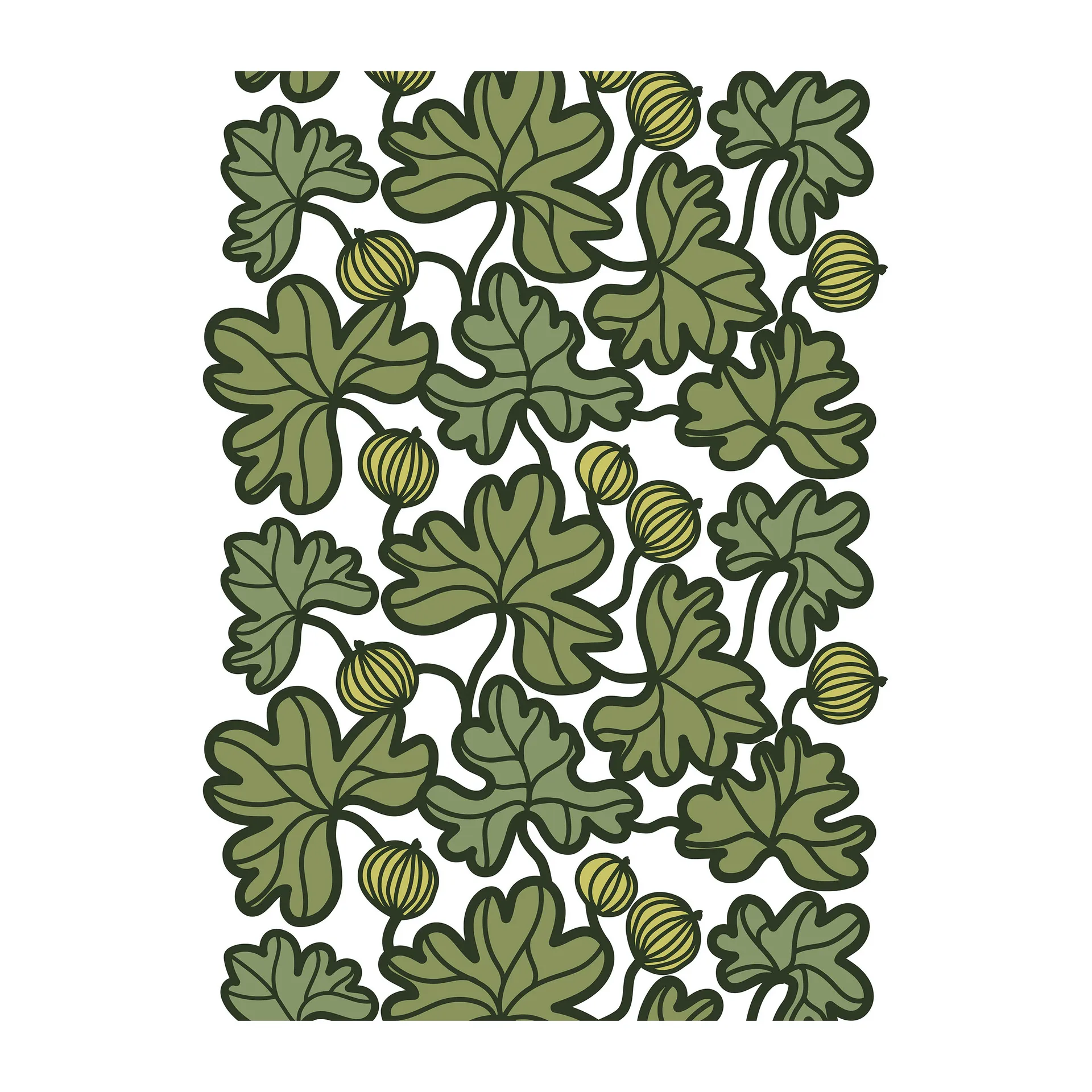 Krusbär oilcloth, Green Arvidssons Textil