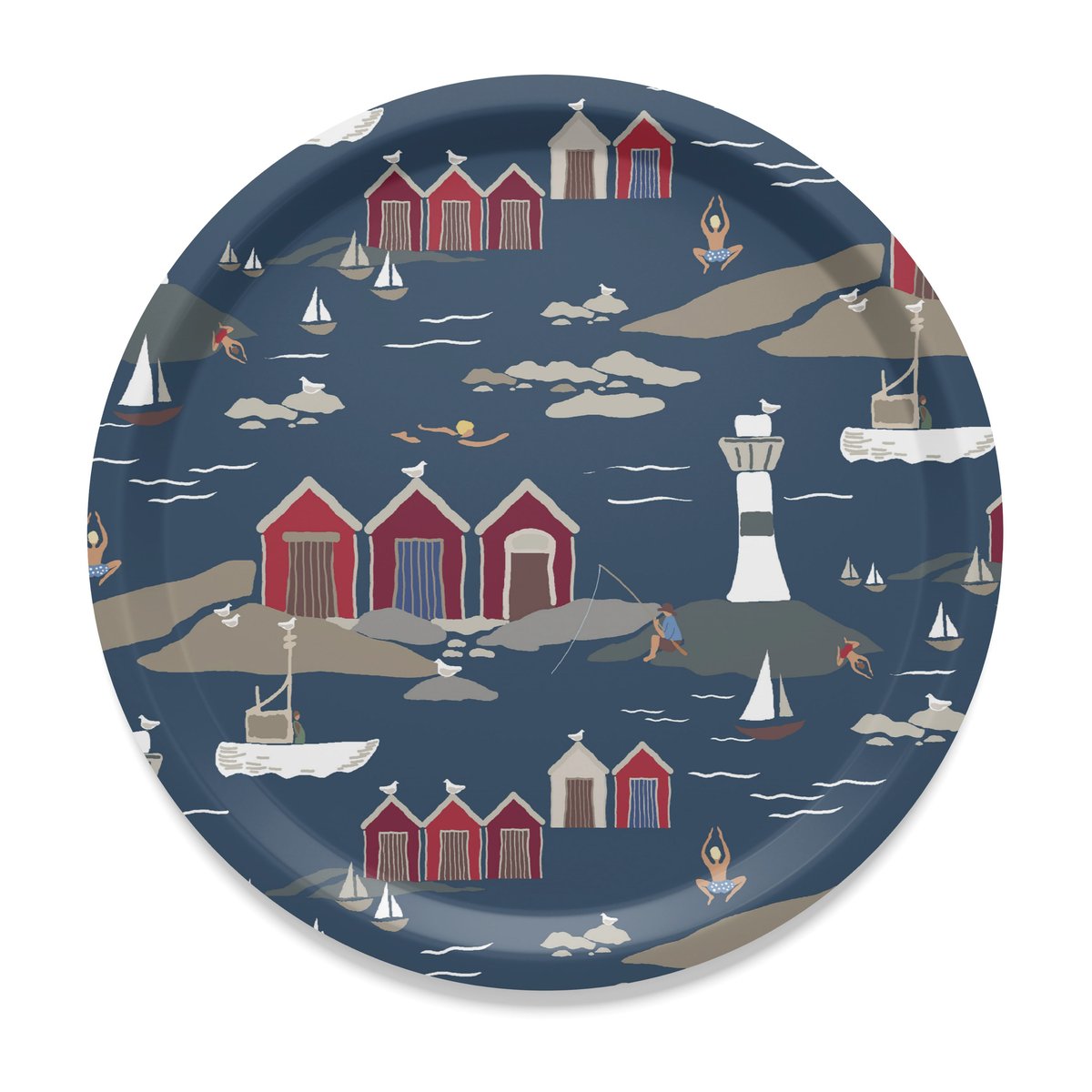 Arvidssons Textil Kust tray o31 cm Blue | Scandinavian Design | Trays | Blue