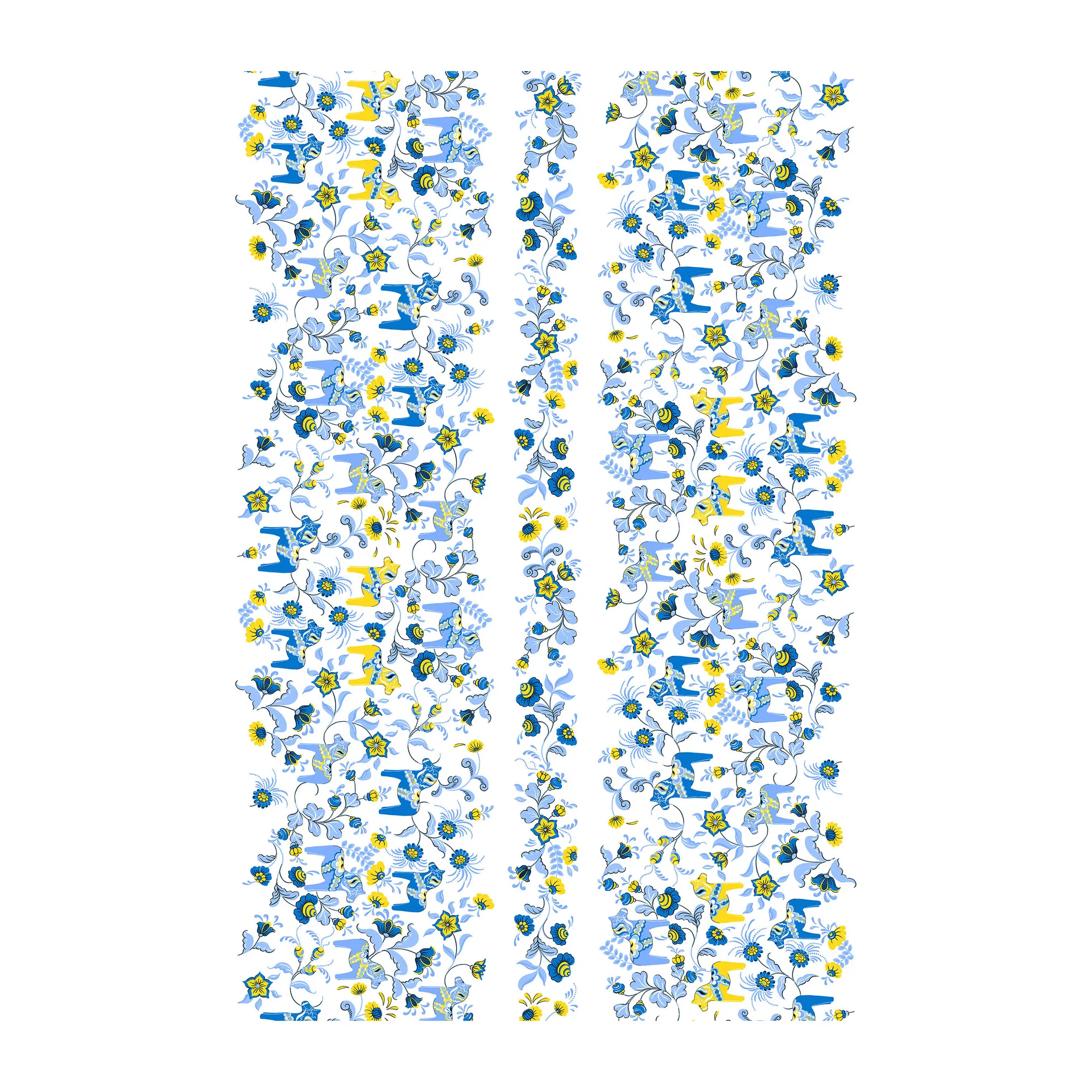 Leksand Bård fabric, Blue-yellow Arvidssons Textil