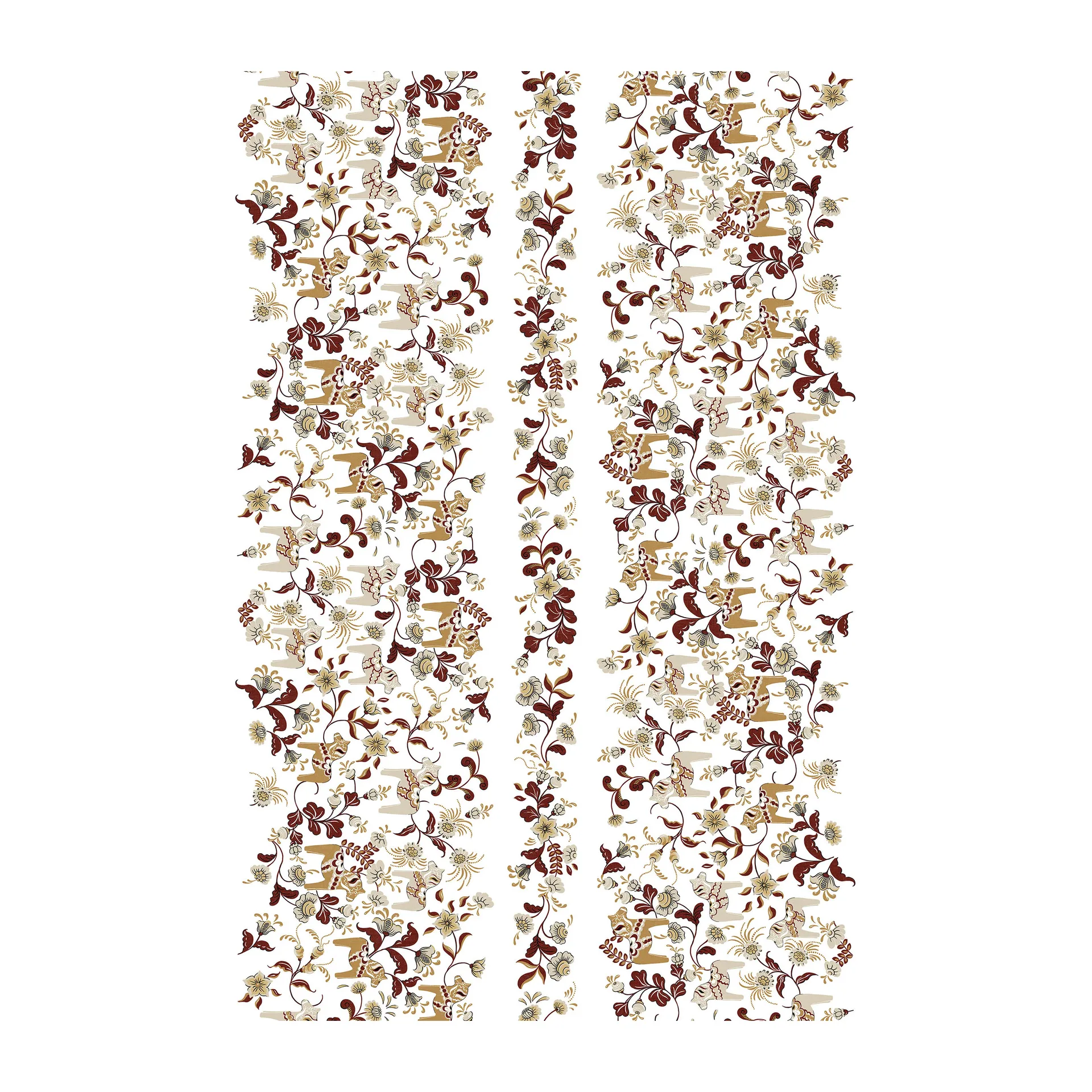 Leksand Bård fabric, Red; Beige Arvidssons Textil