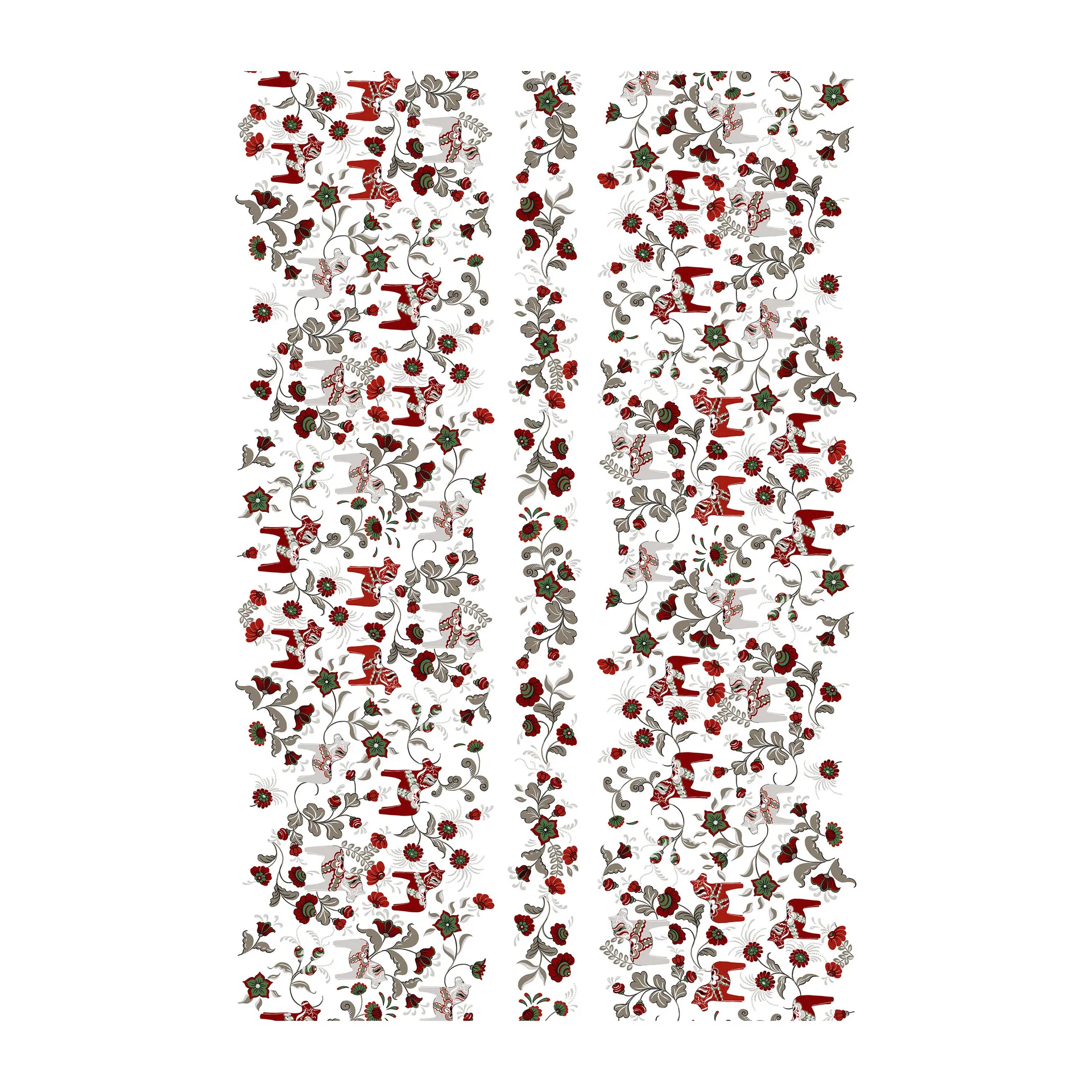 Leksand Bård fabric, Red-green Arvidssons Textil