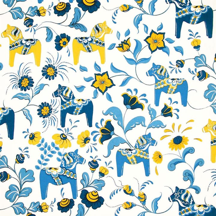 Leksand fabric - blue-yellow - Arvidssons Textil